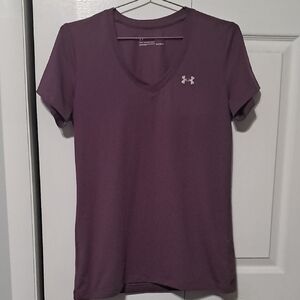Under Armour Women's Short Sleeve V-Neck Tee - Purple